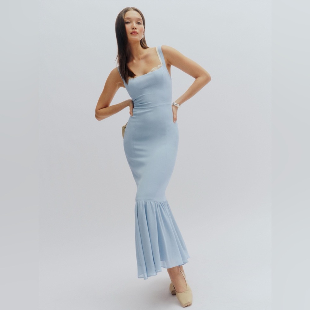 Reformation Irisa dress blue